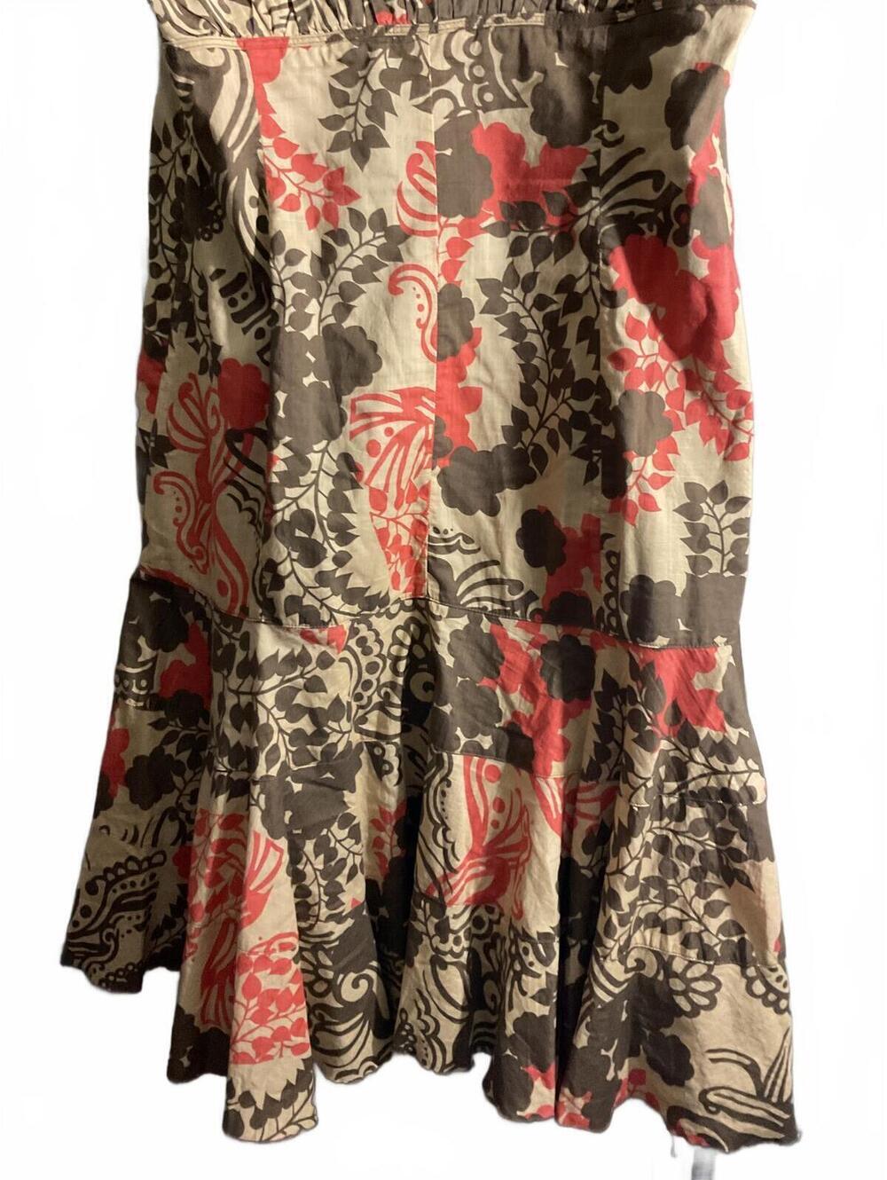 DKNY Drop Waist  Floral Print Midi Dress with Tie Straps Size 14 - Picture 12 of 12